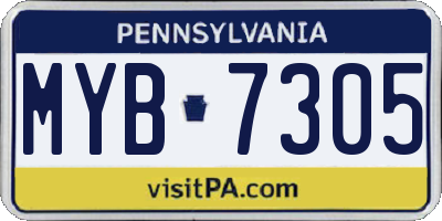 PA license plate MYB7305