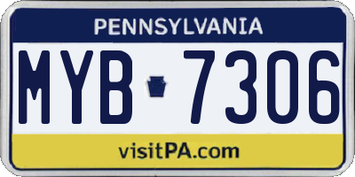 PA license plate MYB7306