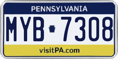 PA license plate MYB7308