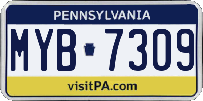 PA license plate MYB7309
