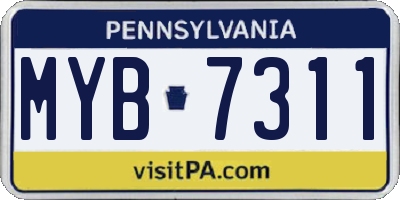 PA license plate MYB7311