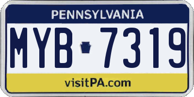 PA license plate MYB7319