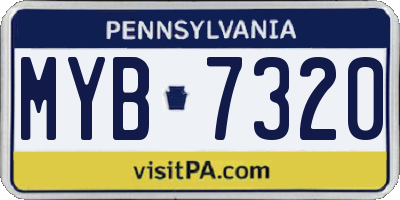 PA license plate MYB7320