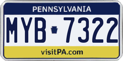 PA license plate MYB7322