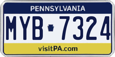 PA license plate MYB7324