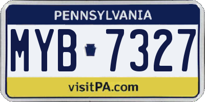PA license plate MYB7327