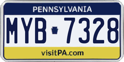 PA license plate MYB7328