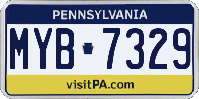 PA license plate MYB7329