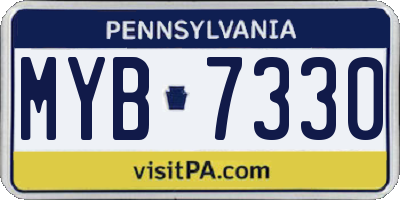 PA license plate MYB7330