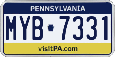 PA license plate MYB7331