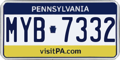 PA license plate MYB7332