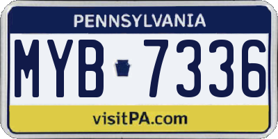 PA license plate MYB7336