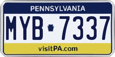 PA license plate MYB7337
