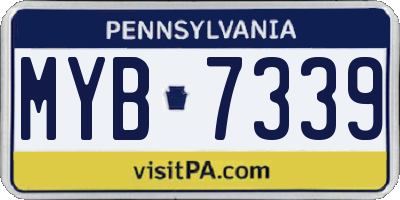 PA license plate MYB7339