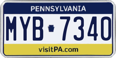 PA license plate MYB7340
