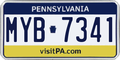 PA license plate MYB7341