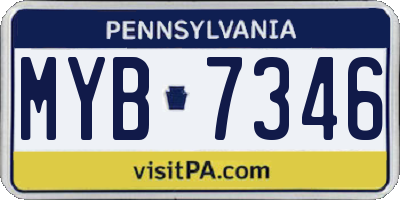 PA license plate MYB7346