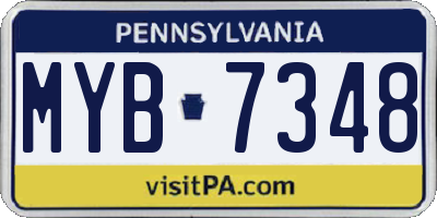 PA license plate MYB7348