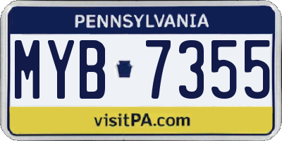 PA license plate MYB7355