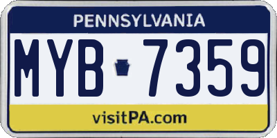 PA license plate MYB7359
