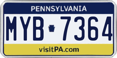 PA license plate MYB7364