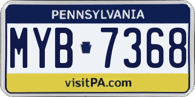 PA license plate MYB7368