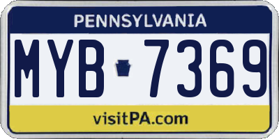 PA license plate MYB7369