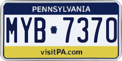 PA license plate MYB7370