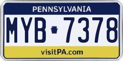 PA license plate MYB7378