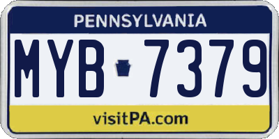 PA license plate MYB7379