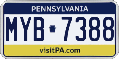 PA license plate MYB7388