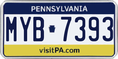 PA license plate MYB7393