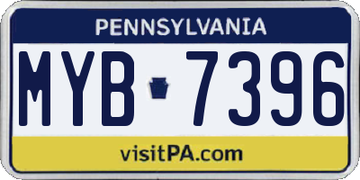 PA license plate MYB7396