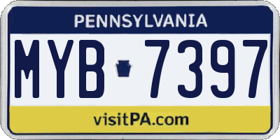 PA license plate MYB7397