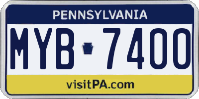 PA license plate MYB7400