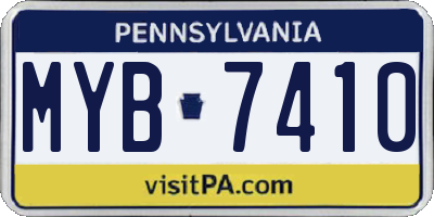 PA license plate MYB7410