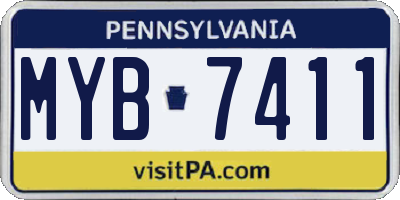 PA license plate MYB7411