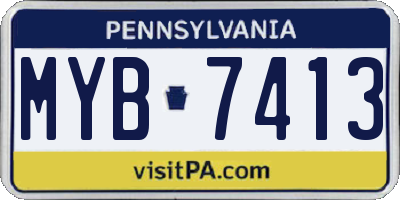 PA license plate MYB7413