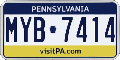 PA license plate MYB7414