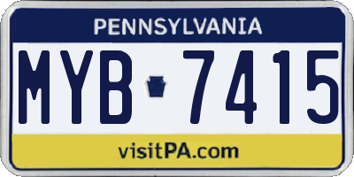PA license plate MYB7415