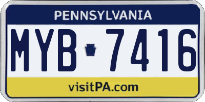 PA license plate MYB7416