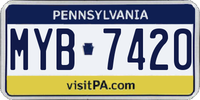PA license plate MYB7420