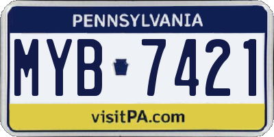 PA license plate MYB7421
