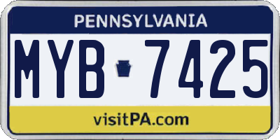 PA license plate MYB7425