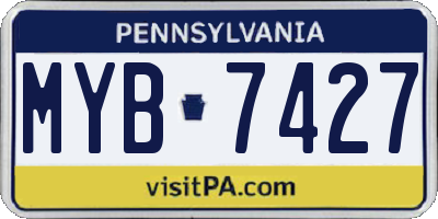 PA license plate MYB7427