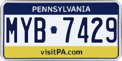 PA license plate MYB7429