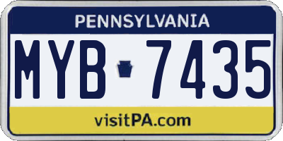 PA license plate MYB7435