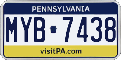 PA license plate MYB7438