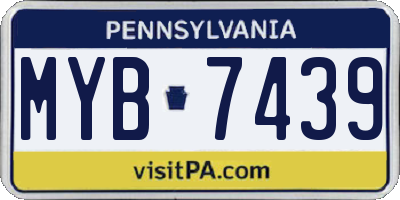 PA license plate MYB7439