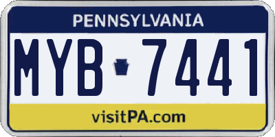 PA license plate MYB7441